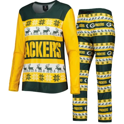 Green Bay Packers FOCO Women's Holiday Ugly Pajama Set