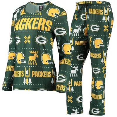 Green Bay Packers FOCO Dip-Dye Crop Pullover Hoodie & Shorts Set -  Black/White