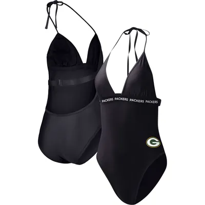 Green Bay Packers G-III 4Her by Carl Banks Women's Full Count One-Piece Swimsuit - Black
