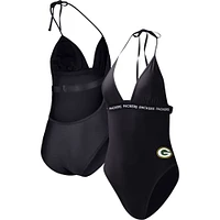 Maillot de bain une pièce pour femme G-III 4Her by Carl Banks noir Green Bay Packers