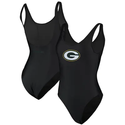 Green Bay Packers G-III 4Her by Carl Banks Women's Making Waves One-Piece Swimsuit - Black
