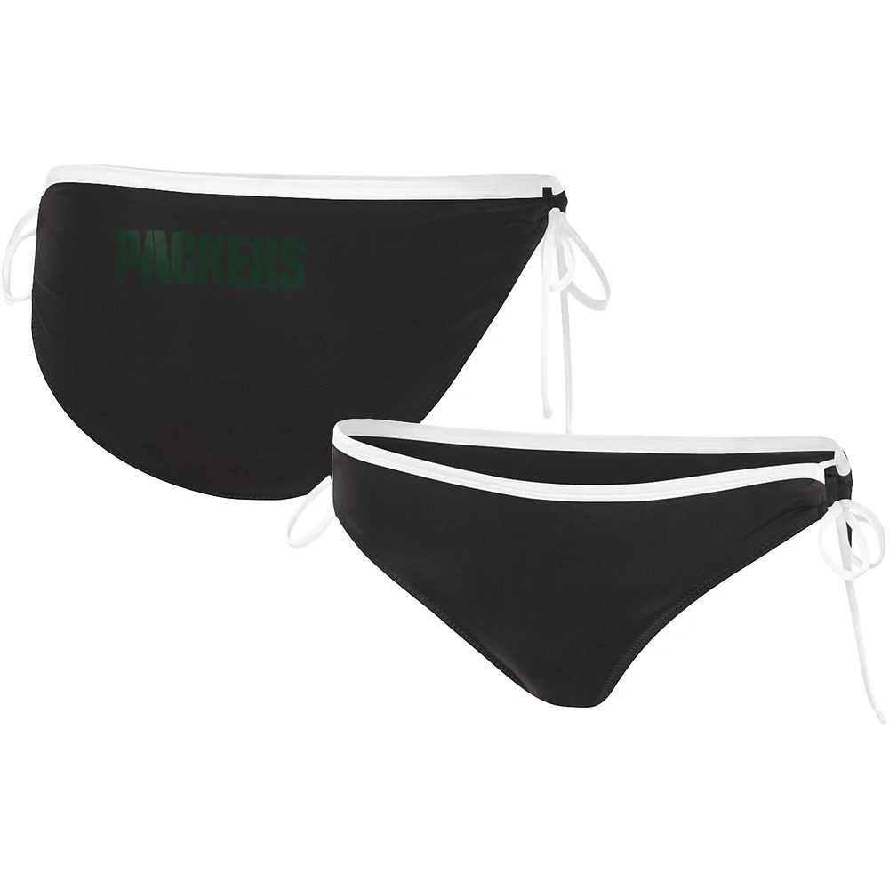 Women's G-III 4Her by Carl Banks Black Green Bay Packers Perfect Match Bikini Bottom