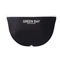 Women's G-III 4Her by Carl Banks Black Green Bay Packers Play Action Bikini Bottom