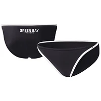 Women's G-III 4Her by Carl Banks Black Green Bay Packers Play Action Bikini Bottom