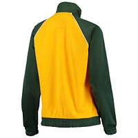 Women's G-III 4Her by Carl Banks Green Bay Packers Backfield Raglan - Full-Zip Track Jacket