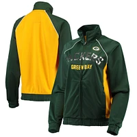 Women's G-III 4Her by Carl Banks Green Bay Packers Backfield Raglan - Full-Zip Track Jacket