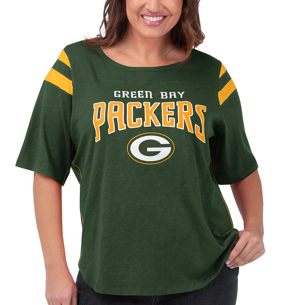 Women's G-III 4Her by Carl Banks Green Bay Packers Plus Linebacker T-Shirt