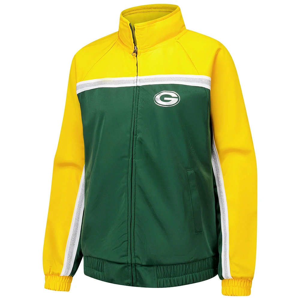 Veste de survêtement d'après-match entièrement zippée G-III 4Her par Carl Banks pour femme, verte, des Packers Green Bay