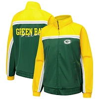 Veste de survêtement d'après-match entièrement zippée G-III 4Her par Carl Banks pour femme, verte, des Packers Green Bay