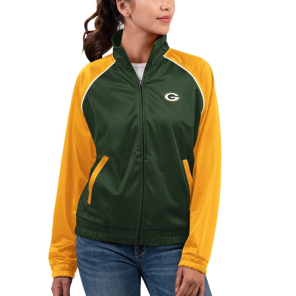 Veste de survêtement entièrement zippée G-III 4Her par Carl Banks Green pour femmes Bay Packers Showup Fashion Dolman