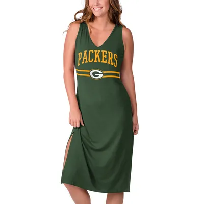 Women's G-III 4Her by Carl Banks Green Bay Packers Training V-Neck Maxi - Dress