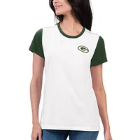 T-shirt pour femme G-III 4Her by Carl Banks blanc/vert Green Bay Packers Fashion Illustration