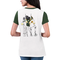 T-shirt pour femme G-III 4Her by Carl Banks blanc/vert Green Bay Packers Fashion Illustration