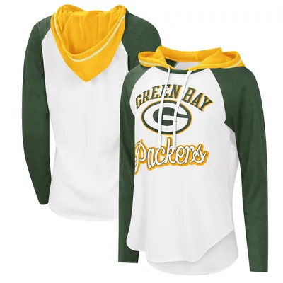 Lids Green Bay Packers DKNY Sport Women's Bobbi Color Blocked Pullover  Hoodie - White/Green