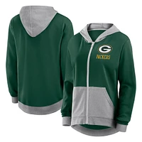 Sweat à capuche zippé en French Terry Hit It des Packers de Green Bay pour femme