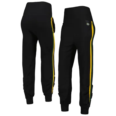 Pantalon de jogging KIYA TOMLIN noir à rayures Green Bay Packers pour femmes