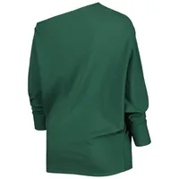 Sweat KIYA TOMLIN Femme Vert Green Bay Packers Twisted Tri-Blend Asymétrique 3/4-Dolman Sleeve Sweatshirt