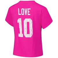 T-shirt Majestic Threads Jordan Love Pink pour femme avec nom et numéro des Packers de Green Bay