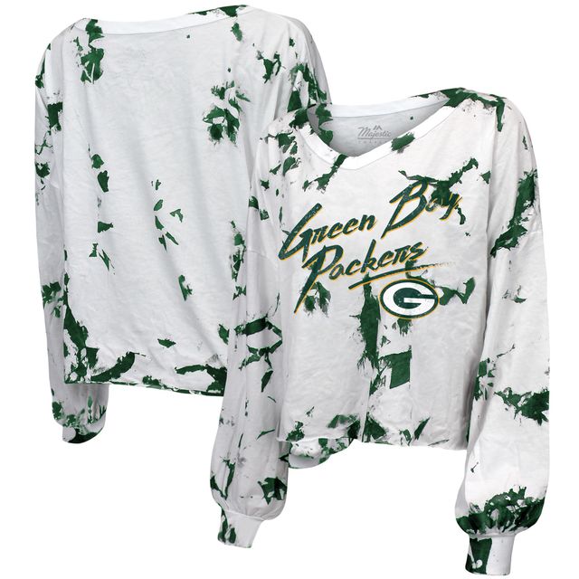 Green Bay Packers Majestic Vintage Green Tie Dye T-Shirt