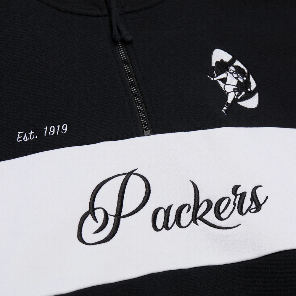 Veste zippée quart de tour Mitchell & Ness noire pour femme des Packers Green Bay