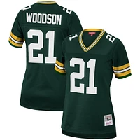 Maillot de joueur réplique Mitchell & Ness Charles Woodson vert Green Bay Packers 2010 Legacy pour femme