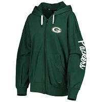 MSX by Michael Strahan Green Bay Packers Emerson pour femme - Chandail à capuchon avec fermeture glissière complète