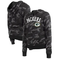 Women's New Era  Black Green Bay Packers Camo Full-Zip Hoodie