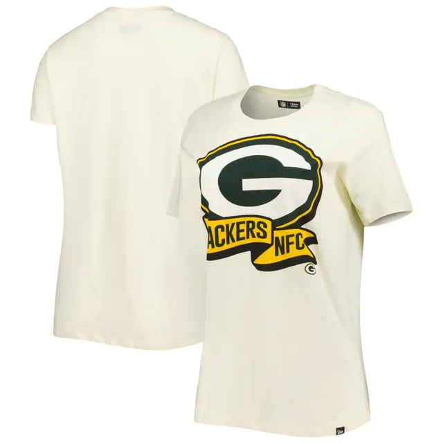 New Era Green Bay Packers Women's Green Dip Dye V-Neck T-Shirt