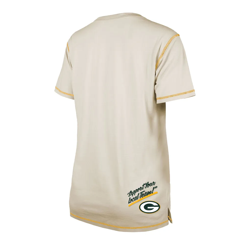 New Era Cream Green Bay Packers Split T-Shirt