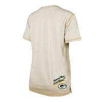 Women's New Era Cream Green Bay Packers Split T-Shirt