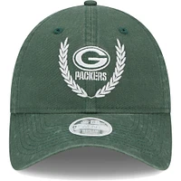 Casquette réglable New Era Green Bay Packers Leaves 9TWENTY pour femme