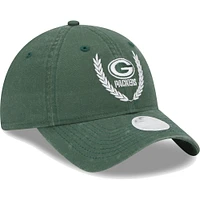 Casquette réglable New Era Green Bay Packers Leaves 9TWENTY pour femme