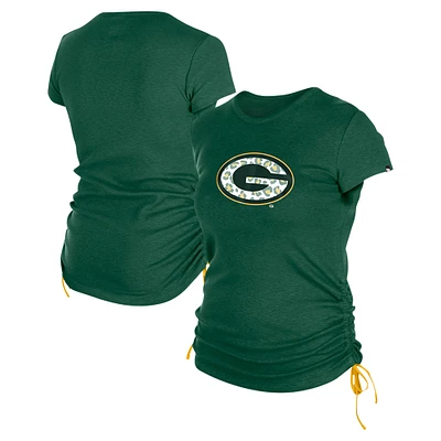 T-shirt froncé sur le côté des Packers de Green Bay New Era pour femme