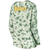 Women's New Era Green Bay Packers Tie-Dye Long Sleeve T-Shirt