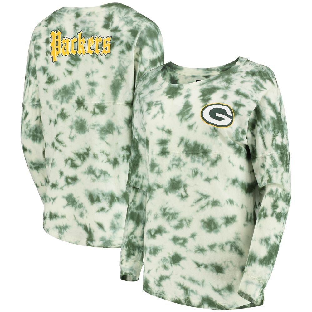 Women's New Era Green Bay Packers Tie-Dye Long Sleeve T-Shirt