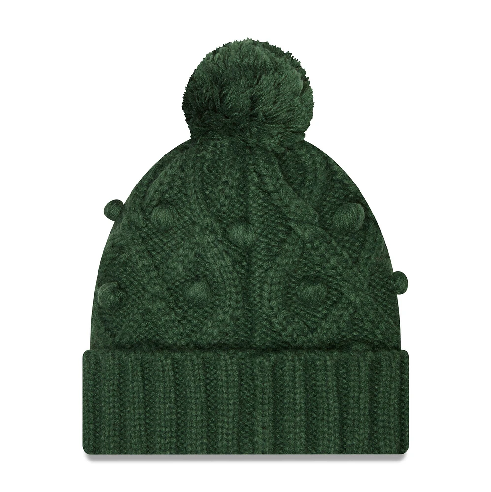 Women's New Era Green Green Bay Packers Toasty Cuffed Pom Knit - Hat