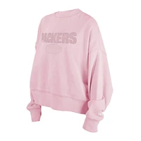 Women's New Era Pink Green Bay Packers Cozy Pullover Sweatshirt