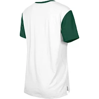 T-shirt à couleurs contrastées Third Down des Green Bay Packers New Era pour femme, blanc/vert