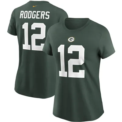 Women's Majestic Threads Aaron Rodgers Green New York Jets Name & Number Pullover  Hoodie