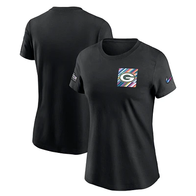 T-shirt Nike Crucial Catch Sideline Tri-Blend noir pour femme des Packers de Green Bay