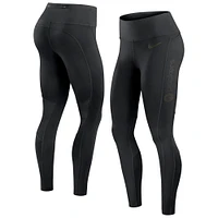 Women's Nike Black Green Bay Packers Edge Wordmark Performance Leggings