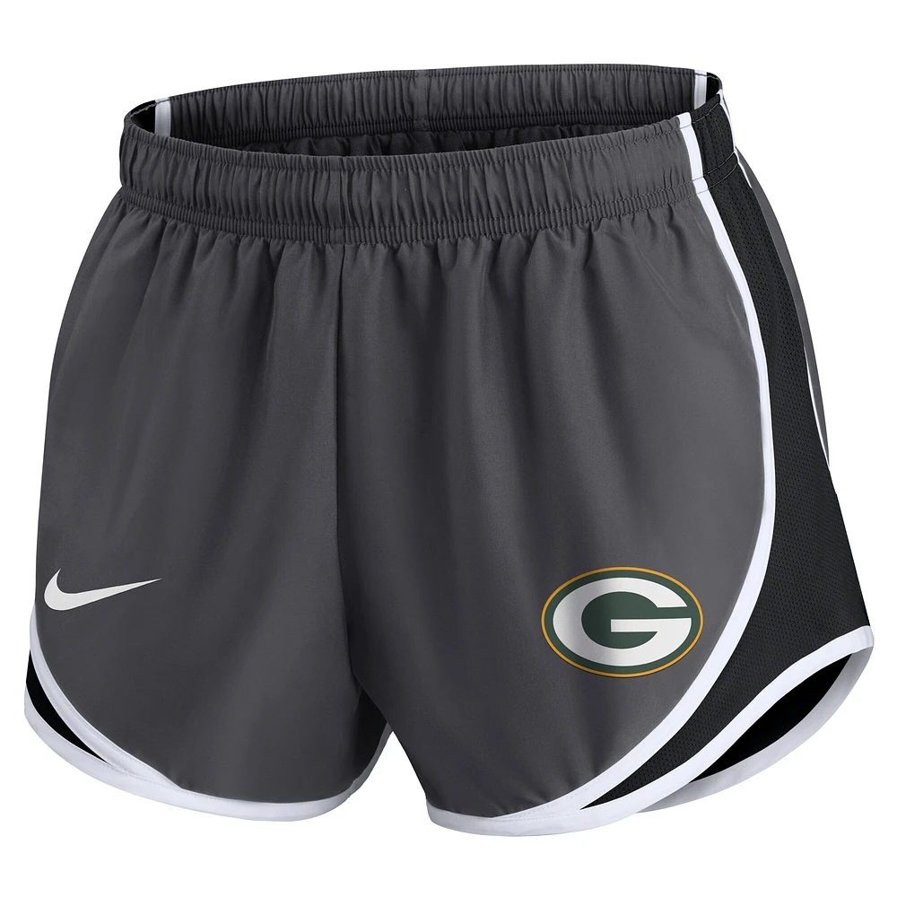 Short Nike Green Bay Packers Performance Tempo pour femme, anthracite