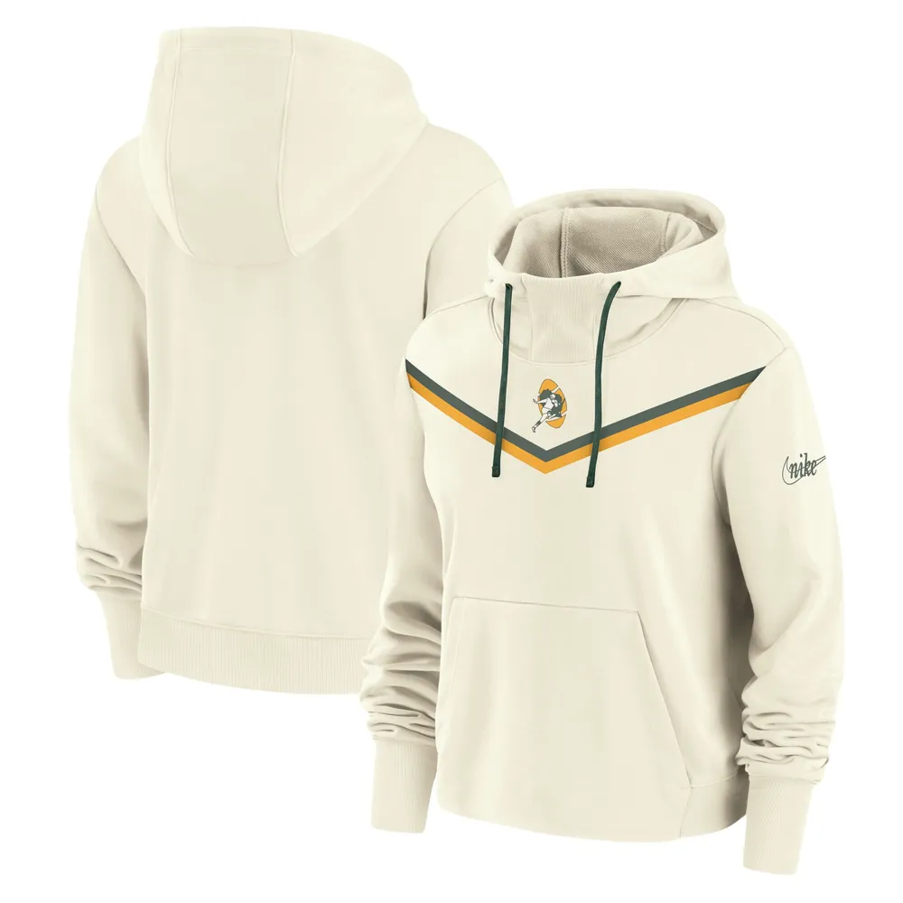 Lids Green Bay Packers Nike Women's Historic Performance Pullover Hoodie -  Cream