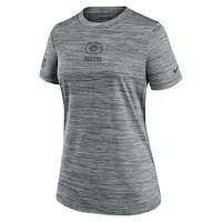 T-shirt Nike gris Sideline Velocity Performance pour femme des Green Bay Packers