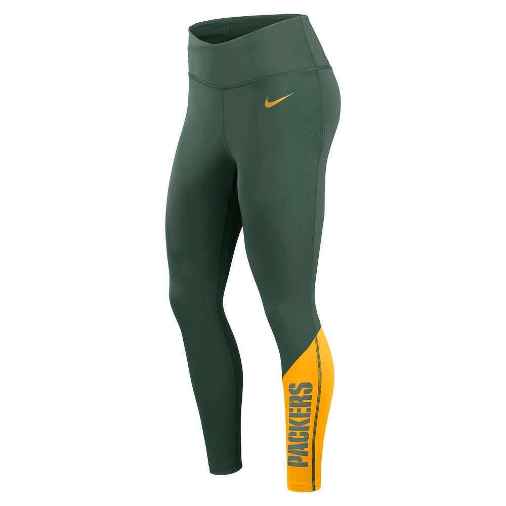 Women's Nike Green/Gold Green Bay Packers 7/8 Performance Leggings