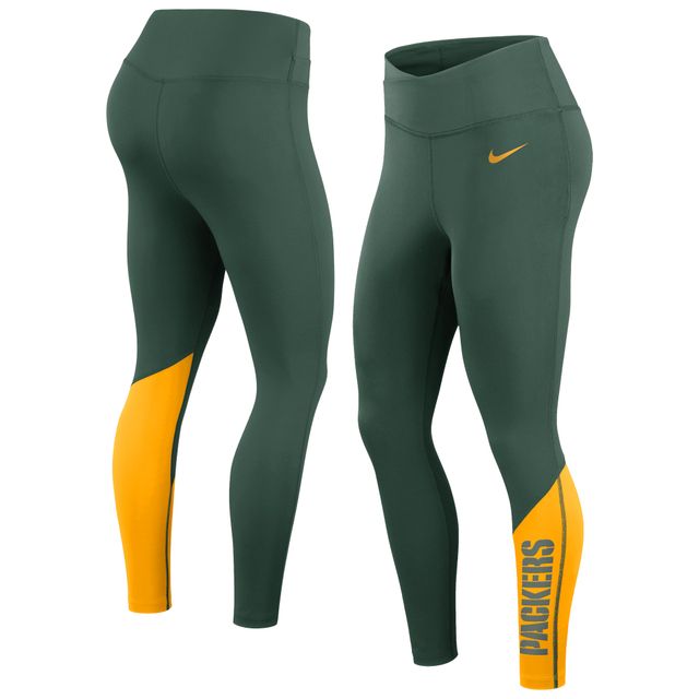 Legging Nike Vert/Or Green Bay Packers 7/8 Performance pour Femme