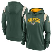 Women's Nike Green Bay Packers Athletic Stack Performance - Pullover Hoodie