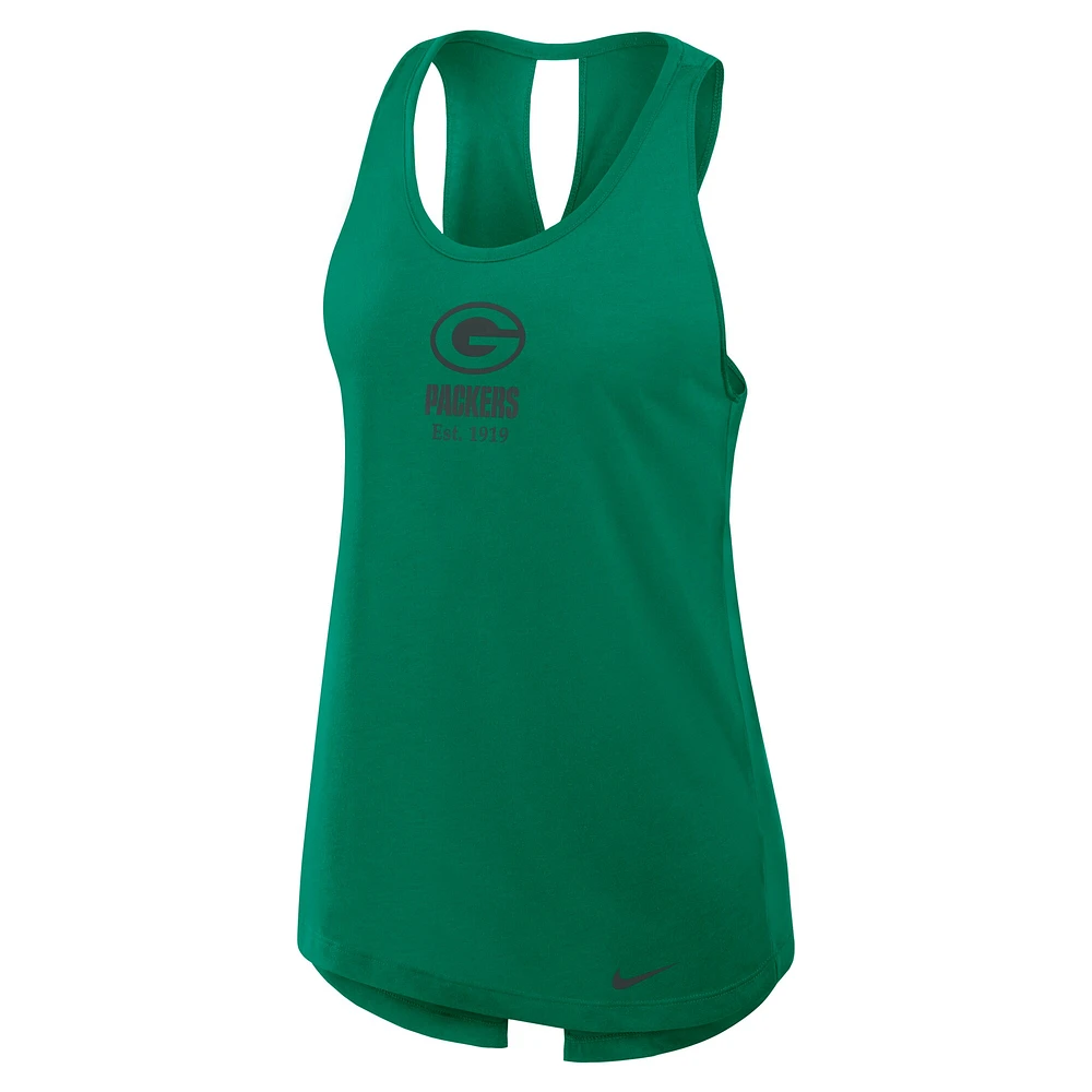 Débardeur Nike Green Bay Packers Glory Crisscross Performance pour femme