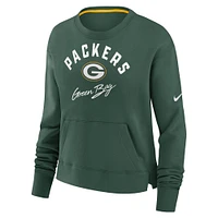 Women's Nike Green Bay Packers High Hip Fleece Pullover Sweatshirt