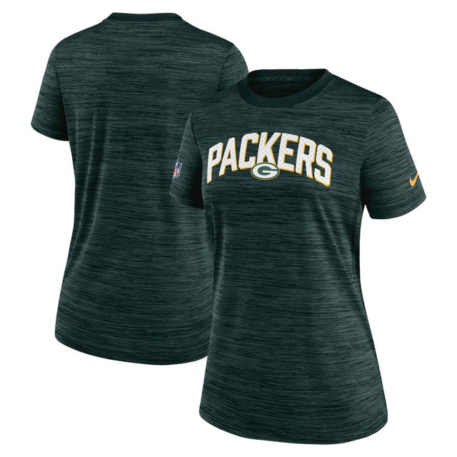 T-shirt Nike Green Bay Packers Sideline Velocity Lockup Performance pour femme – vert